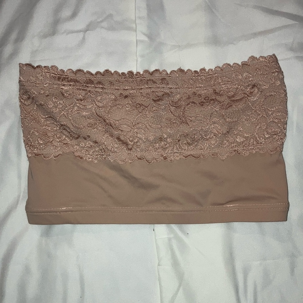 Lace Bandeau Bralette in Brown